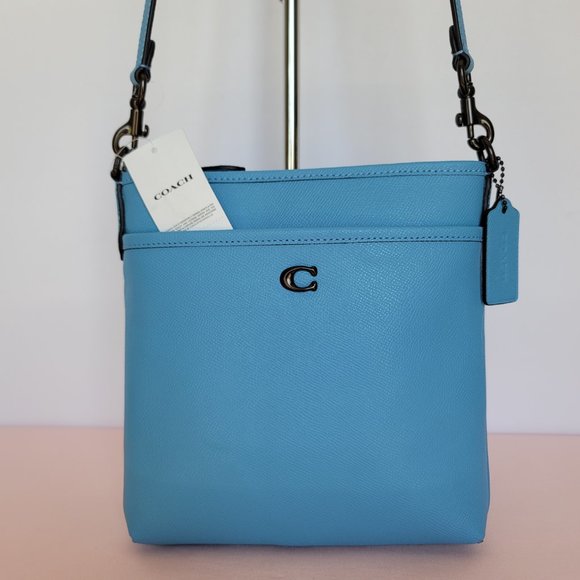 COACH Kitt Crossgrain Leather Messenger Crossbody- Pool ⭐ - Picture 2 of 16